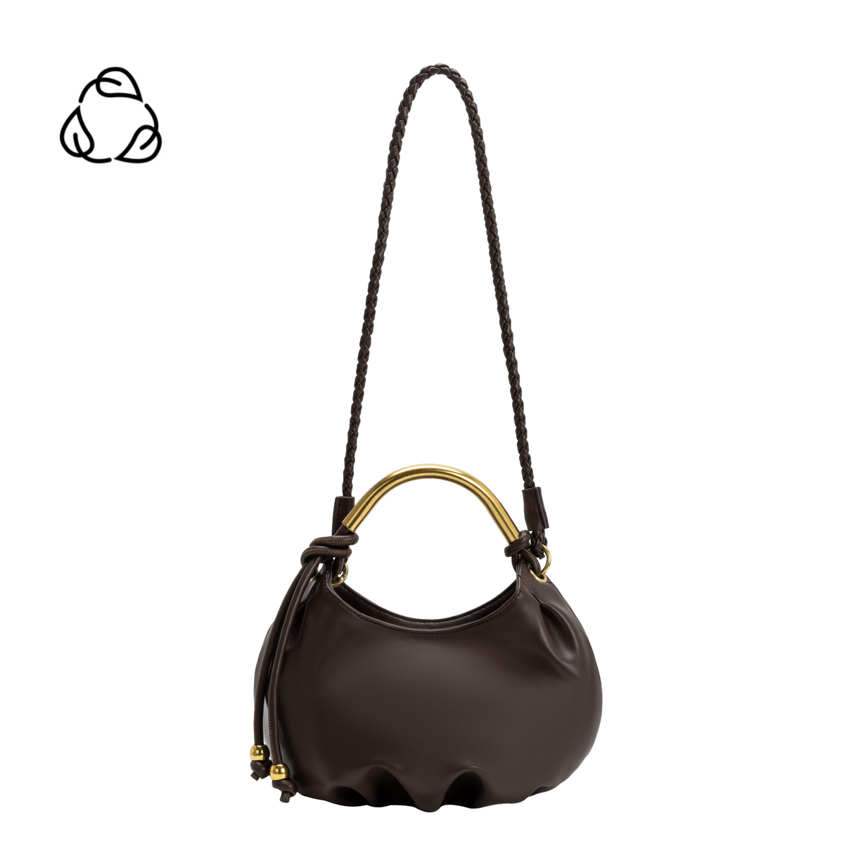 Espresso Dottie Recycled Vegan Leather Top Handle Bag - Melie Bianco