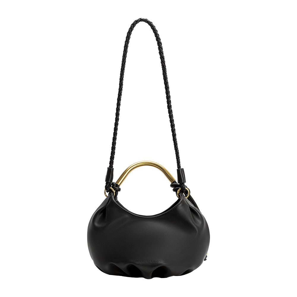 Black Dottie Recycled Vegan Leather Top Handle Bag - Melie Bianco