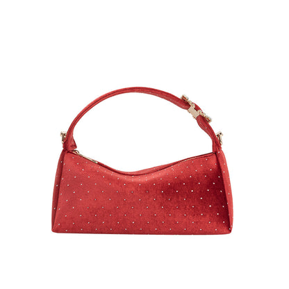 Red Shanice Velvet Crossbody Bag - Melie Bianco