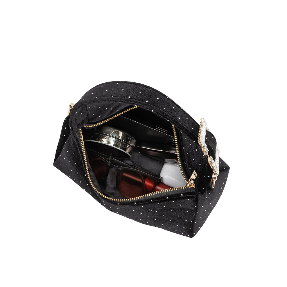 Red Shanice Velvet Crossbody Bag - Melie Bianco