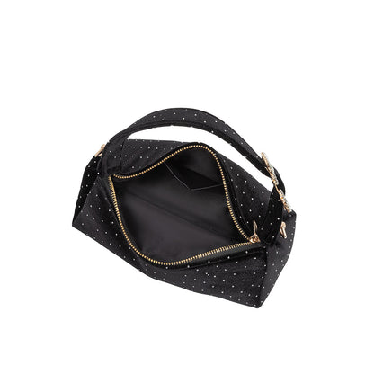 Black Shanice Velvet Crossbody Bag - Melie Bianco