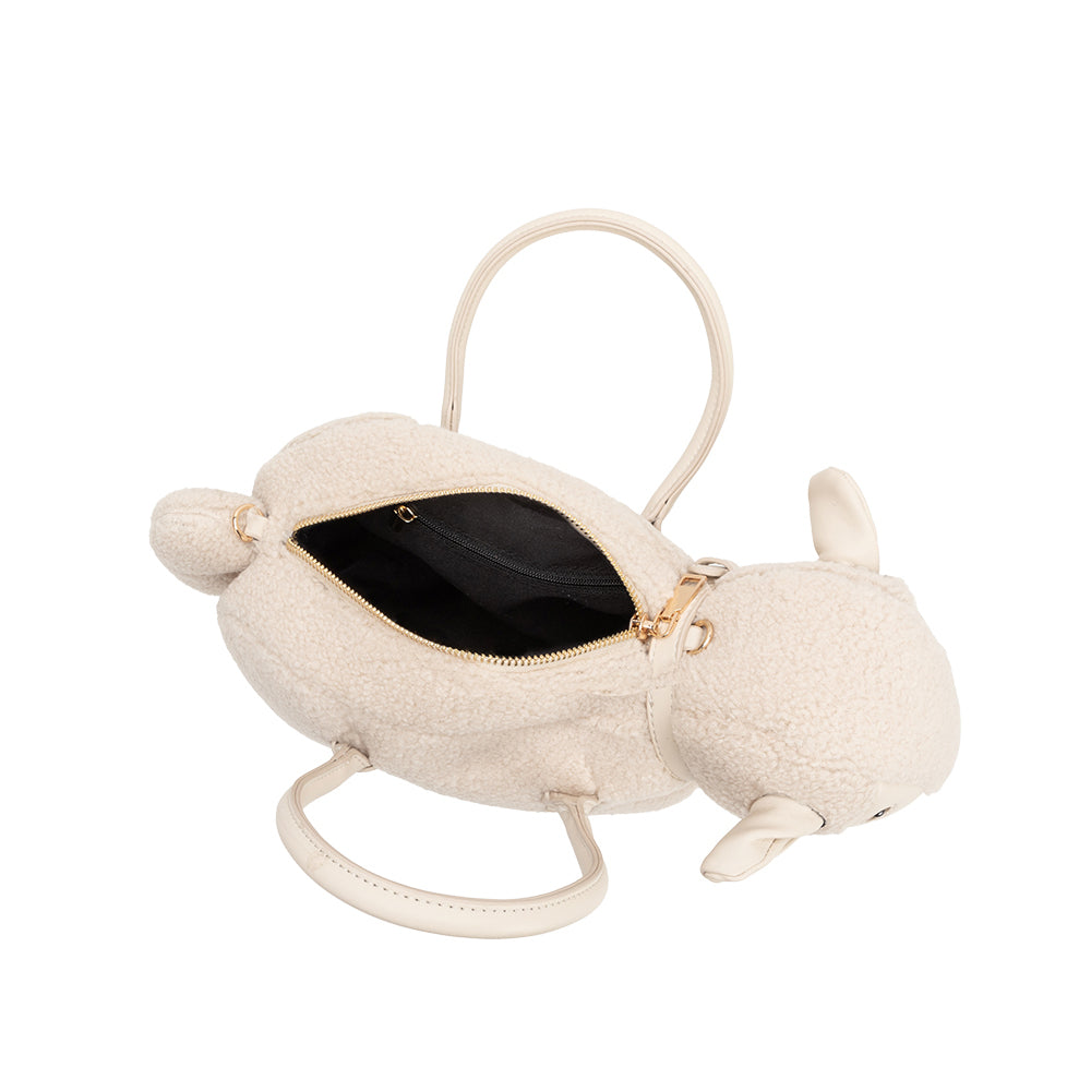 Ivory Sheep Vegan Leather Crossbody Bag - Melie Bianco