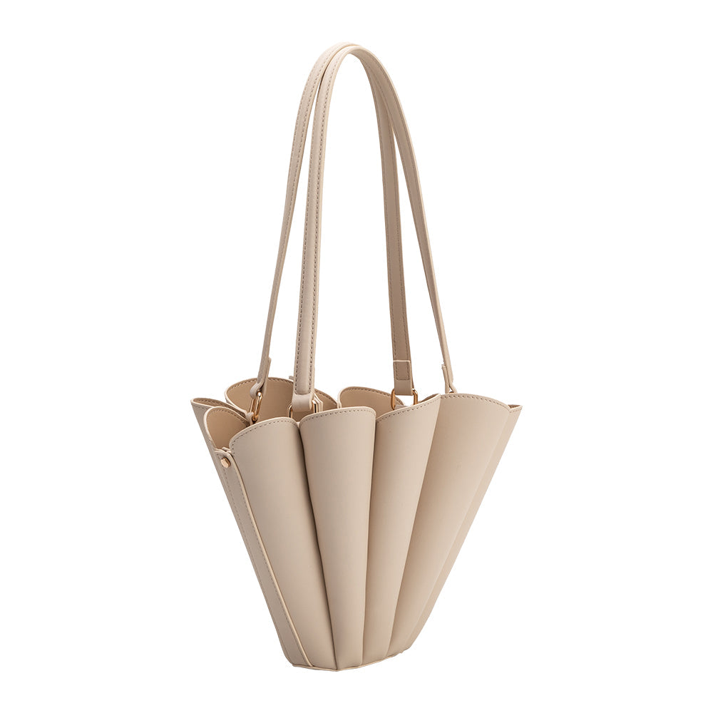 Bone Shellie Recycled Vegan Leather Shoulder Bag - Melie Bianco