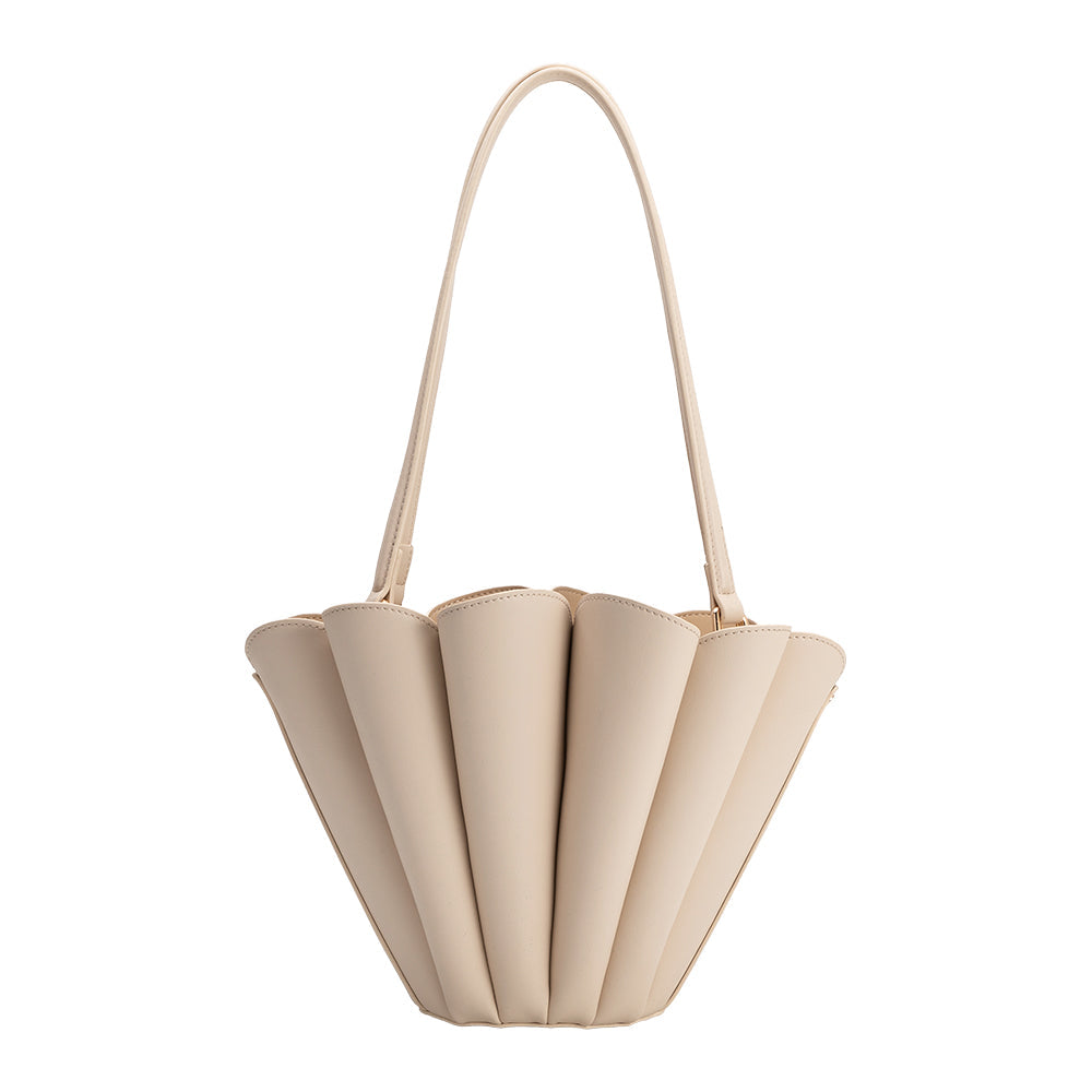 Bone Shellie Recycled Vegan Leather Shoulder Bag - Melie Bianco