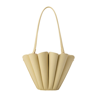 Yellow Shellie Recycled Vegan Leather Shoulder Bag - Melie Bianco