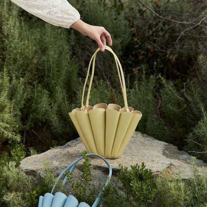 Yellow Shellie Recycled Vegan Leather Shoulder Bag - Melie Bianco