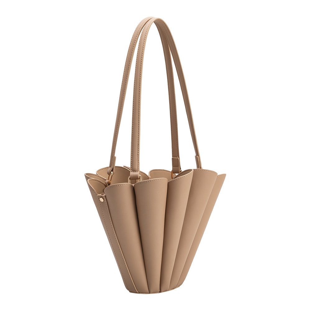 Nude Shellie Recycled Vegan Leather Shoulder Bag - Melie Bianco