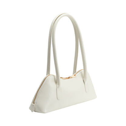 White Dakota Recycled Vegan Leather Shoulder Bag - Melie Bianco
