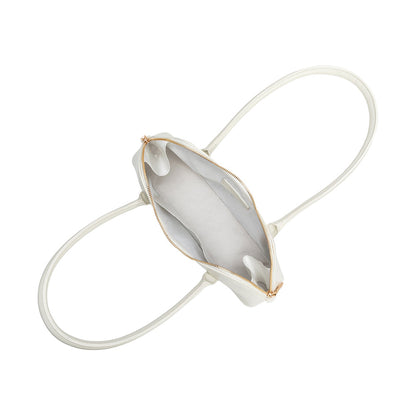 White Dakota Recycled Vegan Leather Shoulder Bag - Melie Bianco
