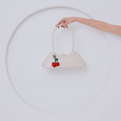 White Dakota Recycled Vegan Leather Shoulder Bag - Melie Bianco
