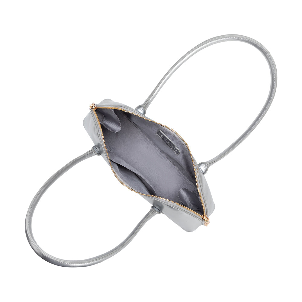 Silver Dakota Recycled Vegan Leather Shoulder Bag - Melie Bianco