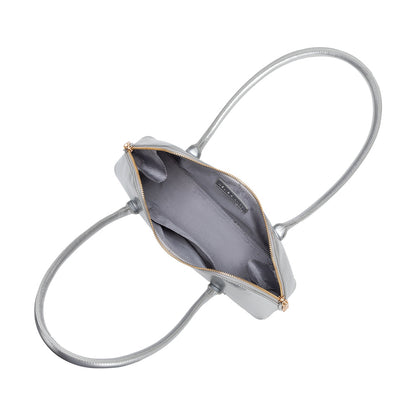 Silver Dakota Recycled Vegan Leather Shoulder Bag - Melie Bianco