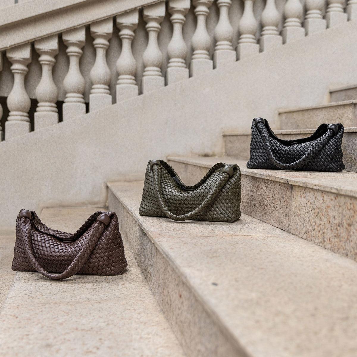 Espresso Quinn Recycled Vegan Leather Shoulder Bag - Melie Bianco
