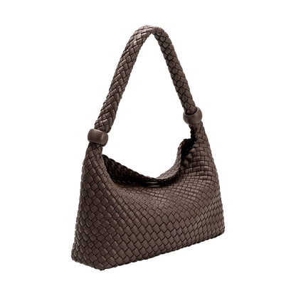 Espresso Quinn Recycled Vegan Leather Shoulder Bag - Melie Bianco