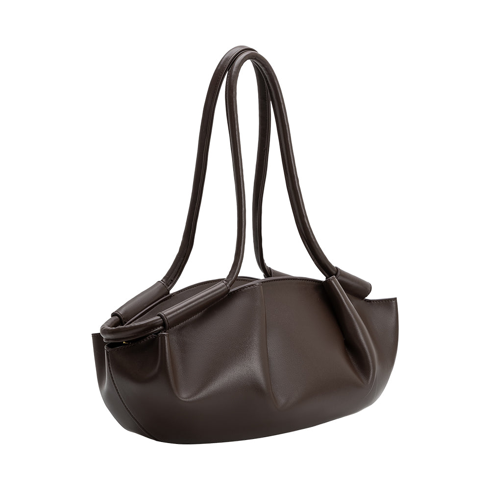 Espresso Candace Recycled Vegan Leather Shoulder Bag - Melie Bianco