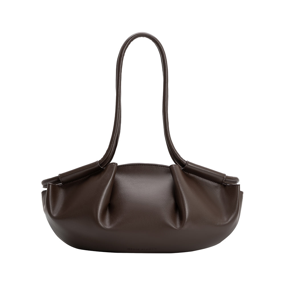 Espresso Candace Recycled Vegan Leather Shoulder Bag - Melie Bianco
