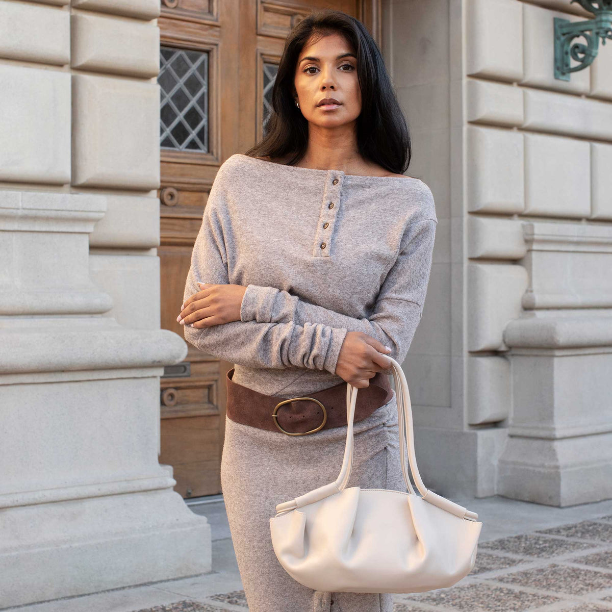 Peacock Candace Recycled Vegan Leather Shoulder Bag - Melie Bianco
