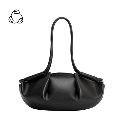 Black Candace Recycled Vegan Leather Shoulder Bag - Melie Bianco