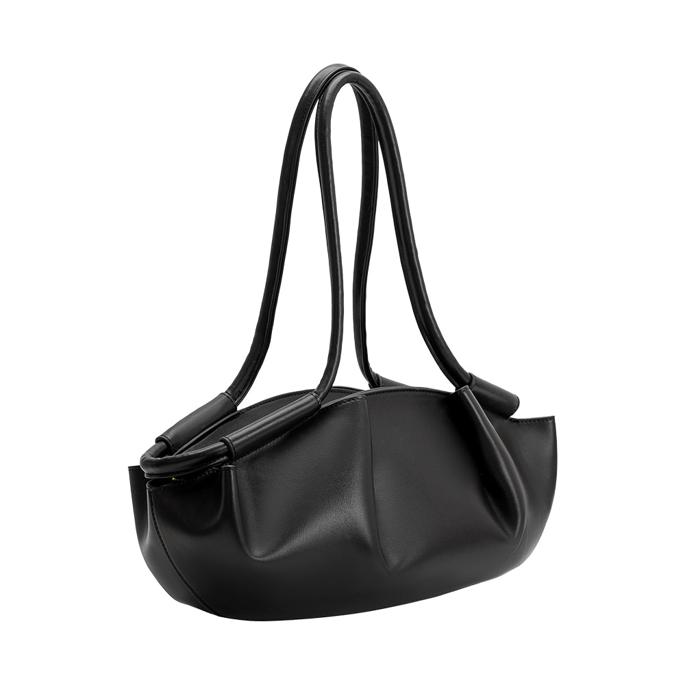 Black Candace Recycled Vegan Leather Shoulder Bag - Melie Bianco