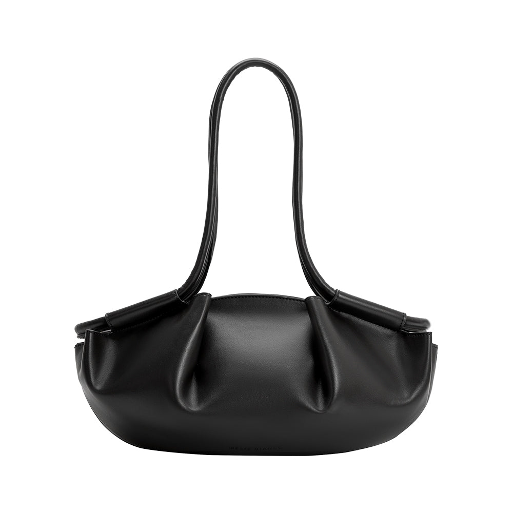 Black Candace Recycled Vegan Leather Shoulder Bag - Melie Bianco