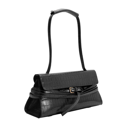 Black Klarissa Recycled Vegan Leather Shoulder Bag - Melie Bianco