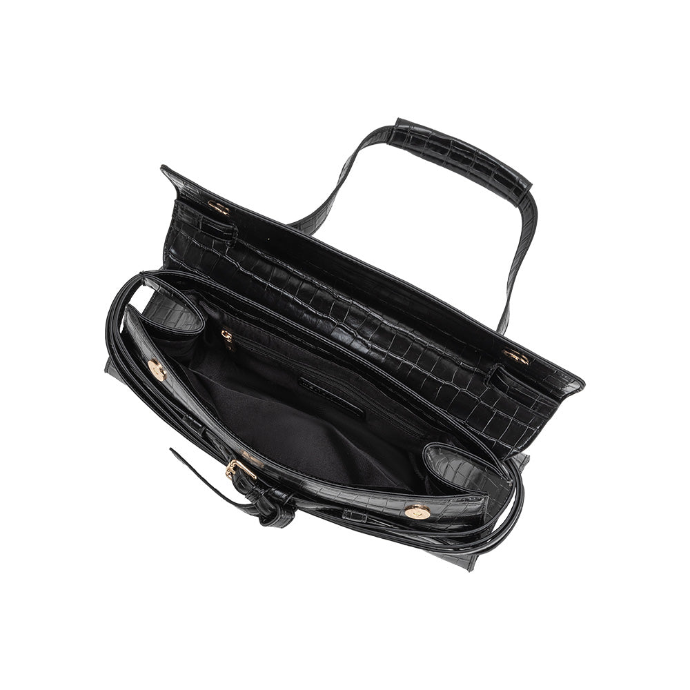 Black Klarissa Recycled Vegan Leather Shoulder Bag - Melie Bianco