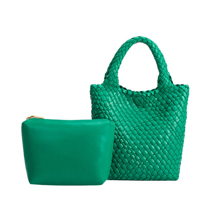 Green Eloise Recycled Vegan Leather Tote Bag - Melie Bianco
