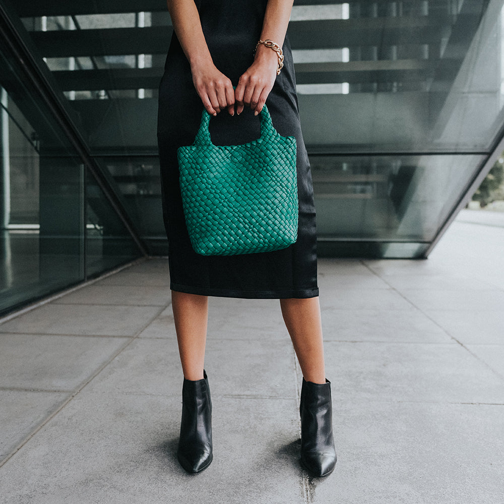 Green Eloise Recycled Vegan Leather Tote Bag - Melie Bianco