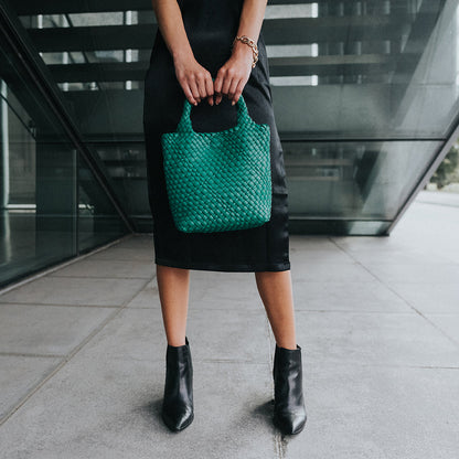 Green Eloise Recycled Vegan Leather Tote Bag - Melie Bianco