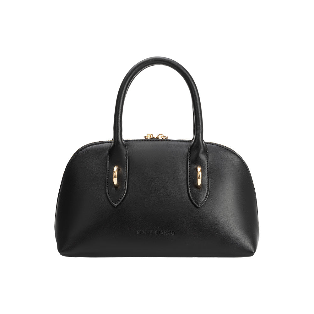 Black Rue Recycled Vegan Leather Top Handle Bag - Melie Bianco
