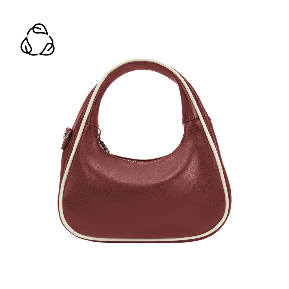 Burgundy Sarita Recycled Vegan Leather Crossbody Bag - Melie Bianco