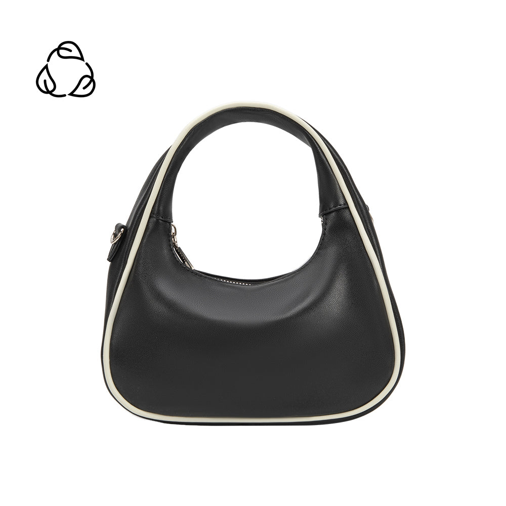 Black Sarita Recycled Vegan Leather Crossbody Bag - Melie Bianco