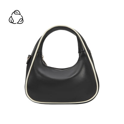 Black Sarita Recycled Vegan Leather Crossbody Bag - Melie Bianco