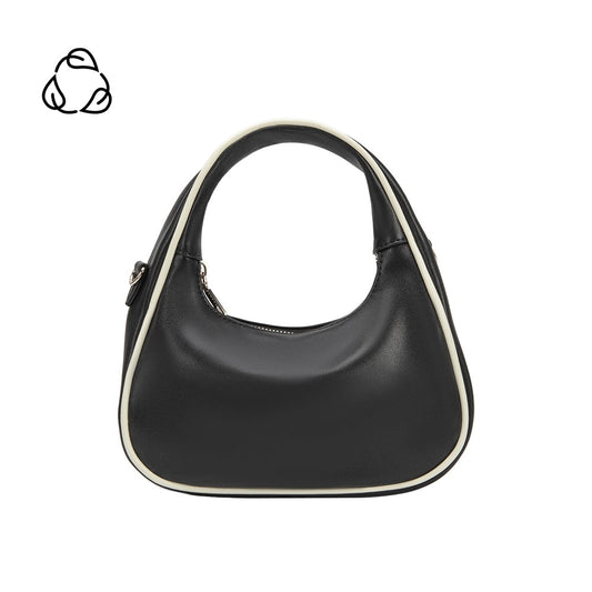 Black Sarita Recycled Vegan Leather Crossbody Bag - Melie Bianco