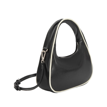 Black Sarita Recycled Vegan Leather Crossbody Bag - Melie Bianco