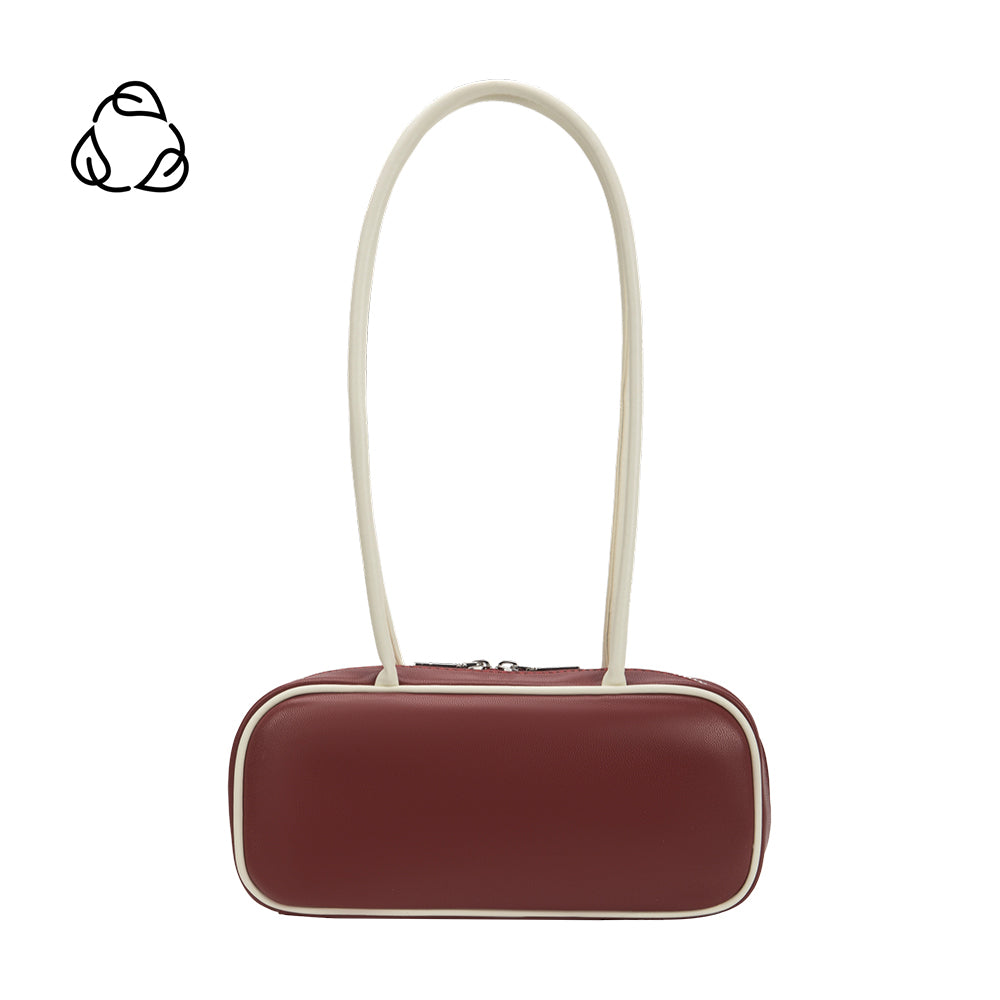 Burgundy Red Micaela Recycled Vegan Leather Shoulder Bag - Melie Bianco