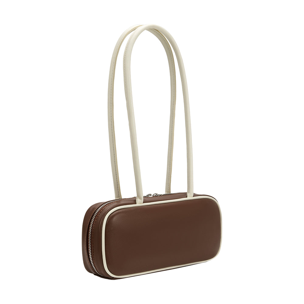 Chocolate Micaela Recycled Vegan Leather Shoulder Bag - Melie Bianco