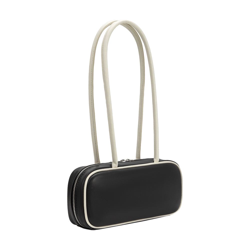 Black Micaela Recycled Vegan Leather Shoulder Bag - Melie Bianco