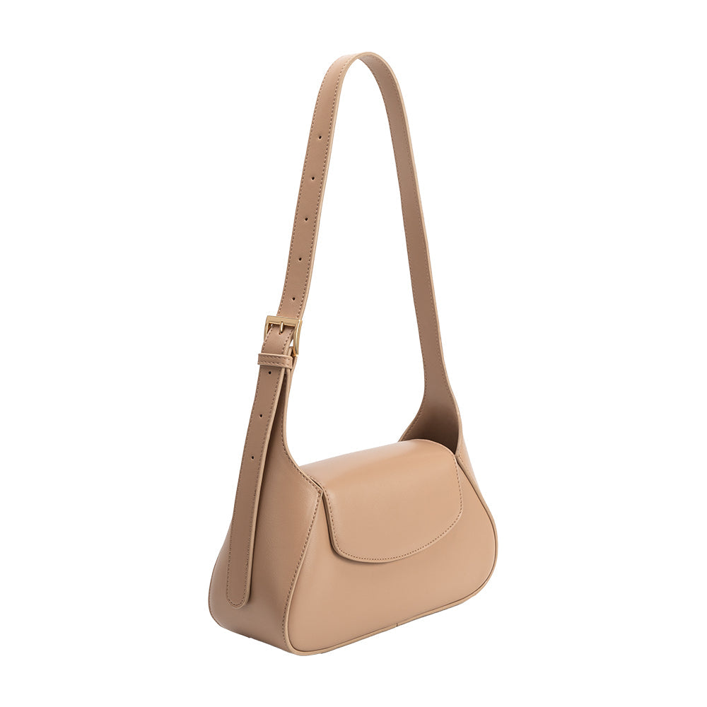 Nude Melody Recycled Vegan Leather Shoulder Bag - Melie Bianco