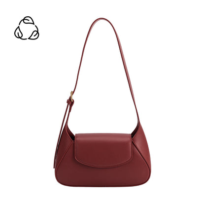 Burgundy Melody Recycled Vegan Leather Shoulder Bag - Melie Bianco