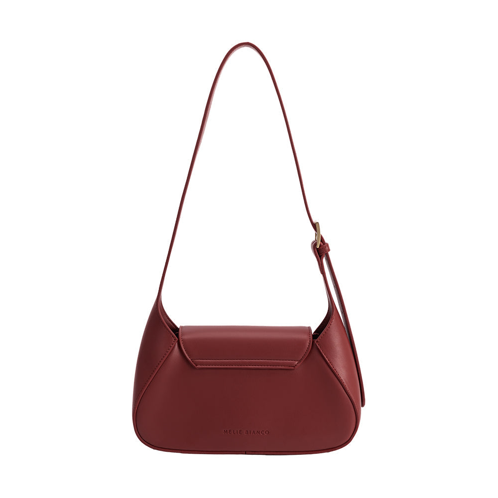 Burgundy Melody Recycled Vegan Leather Shoulder Bag - Melie Bianco