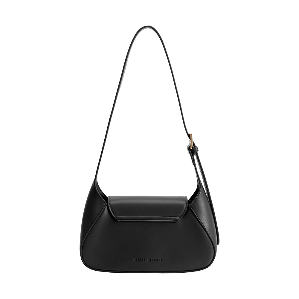 Black Melody Recycled Vegan Leather Shoulder Bag - Melie Bianco