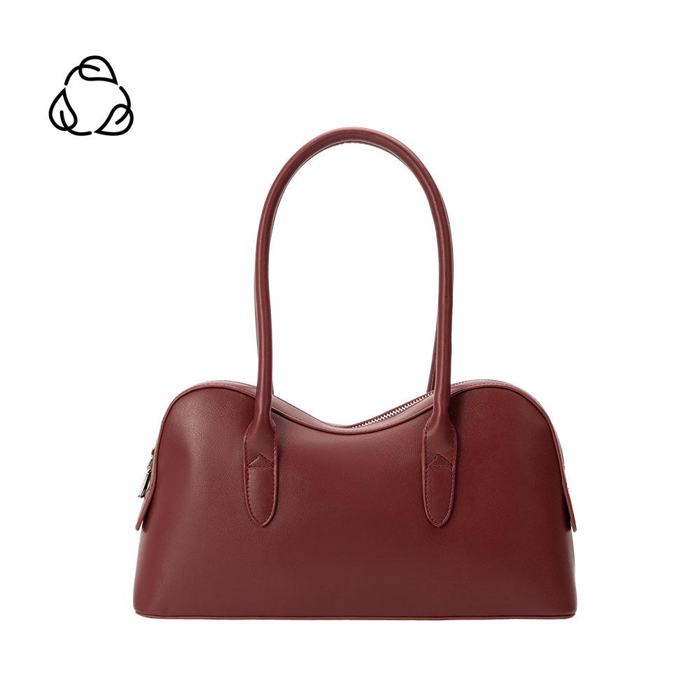 Burgundy Tilda Recycled Vegan Leather Shoulder Bag - Melie Bianco