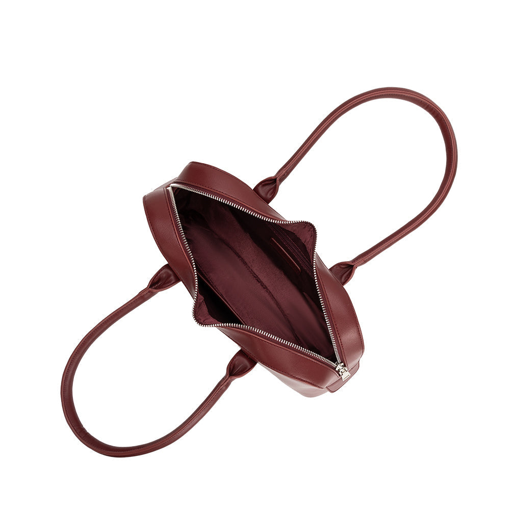 Burgundy Tilda Recycled Vegan Leather Shoulder Bag - Melie Bianco
