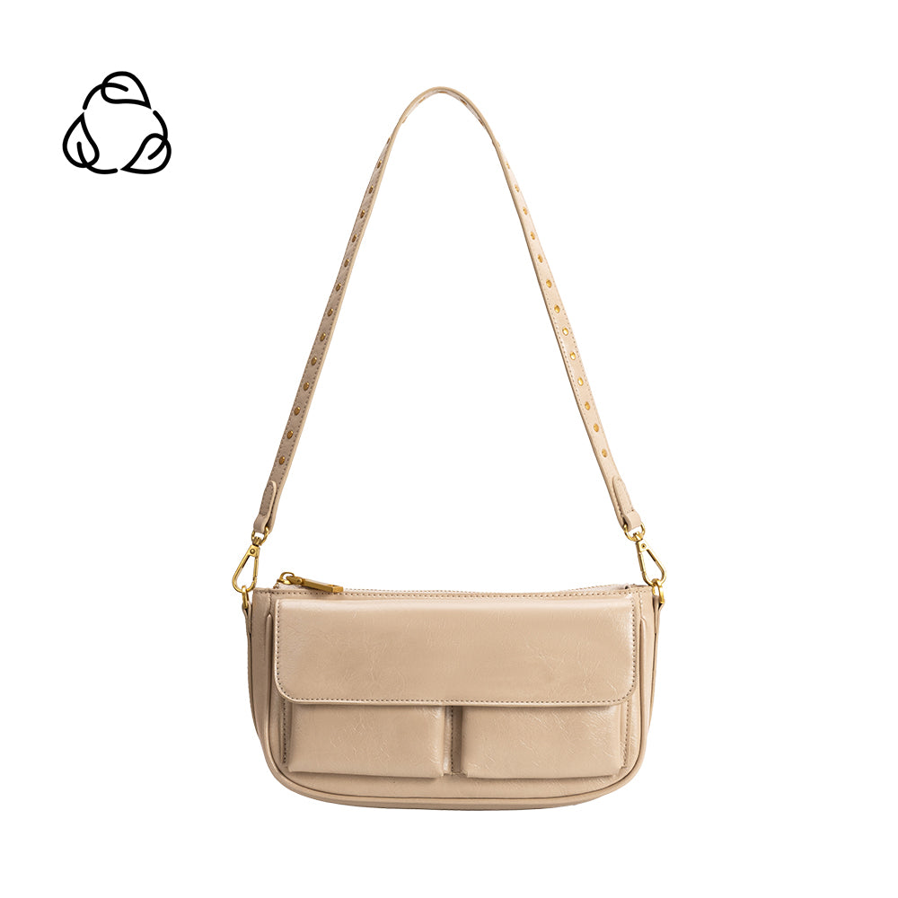 Mushroom Aria Recycled Vegan Leather Shoulder Bag - Melie Bianco
