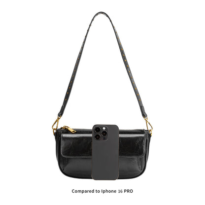 Mushroom Aria Recycled Vegan Leather Shoulder Bag - Melie Bianco