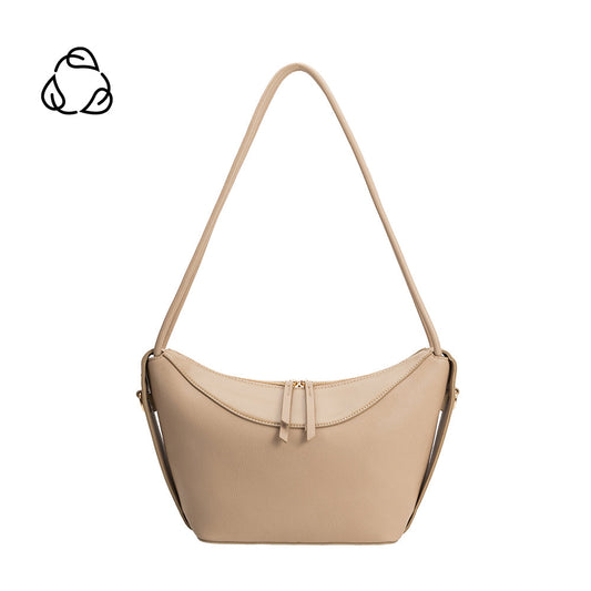 Mushroom Wesley Recycled Vegan Leather Shoulder Bag - Melie Bianco