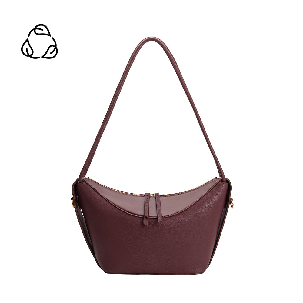 Plum Wesley Recycled Vegan Leather Shoulder Bag - Melie Bianco