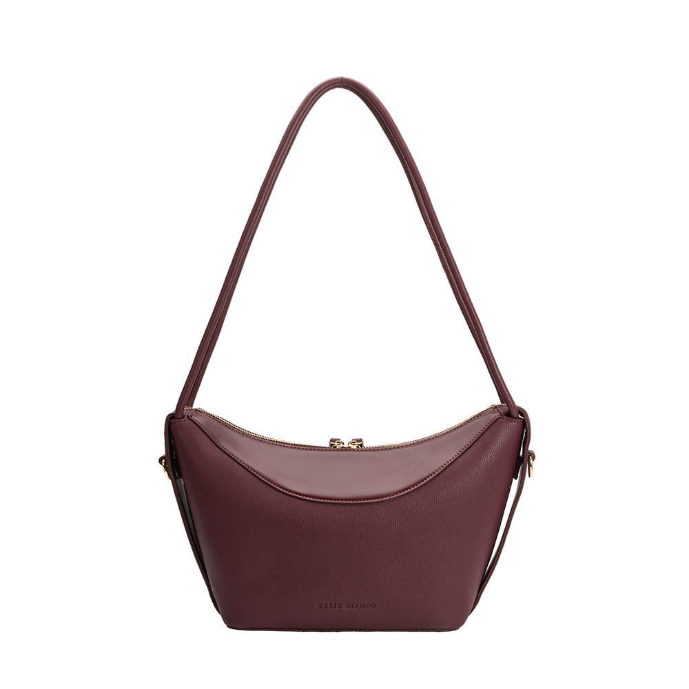 Plum Wesley Recycled Vegan Leather Shoulder Bag - Melie Bianco
