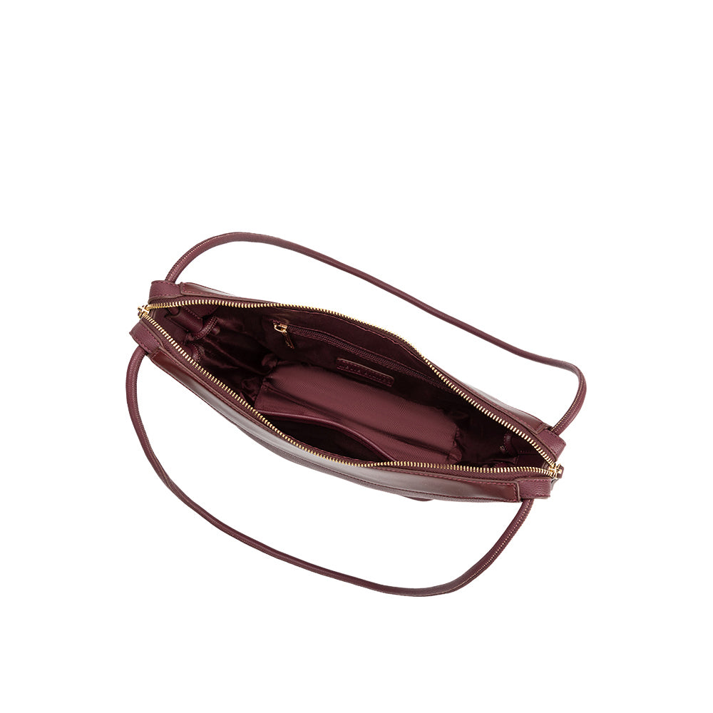 Plum Wesley Recycled Vegan Leather Shoulder Bag - Melie Bianco
